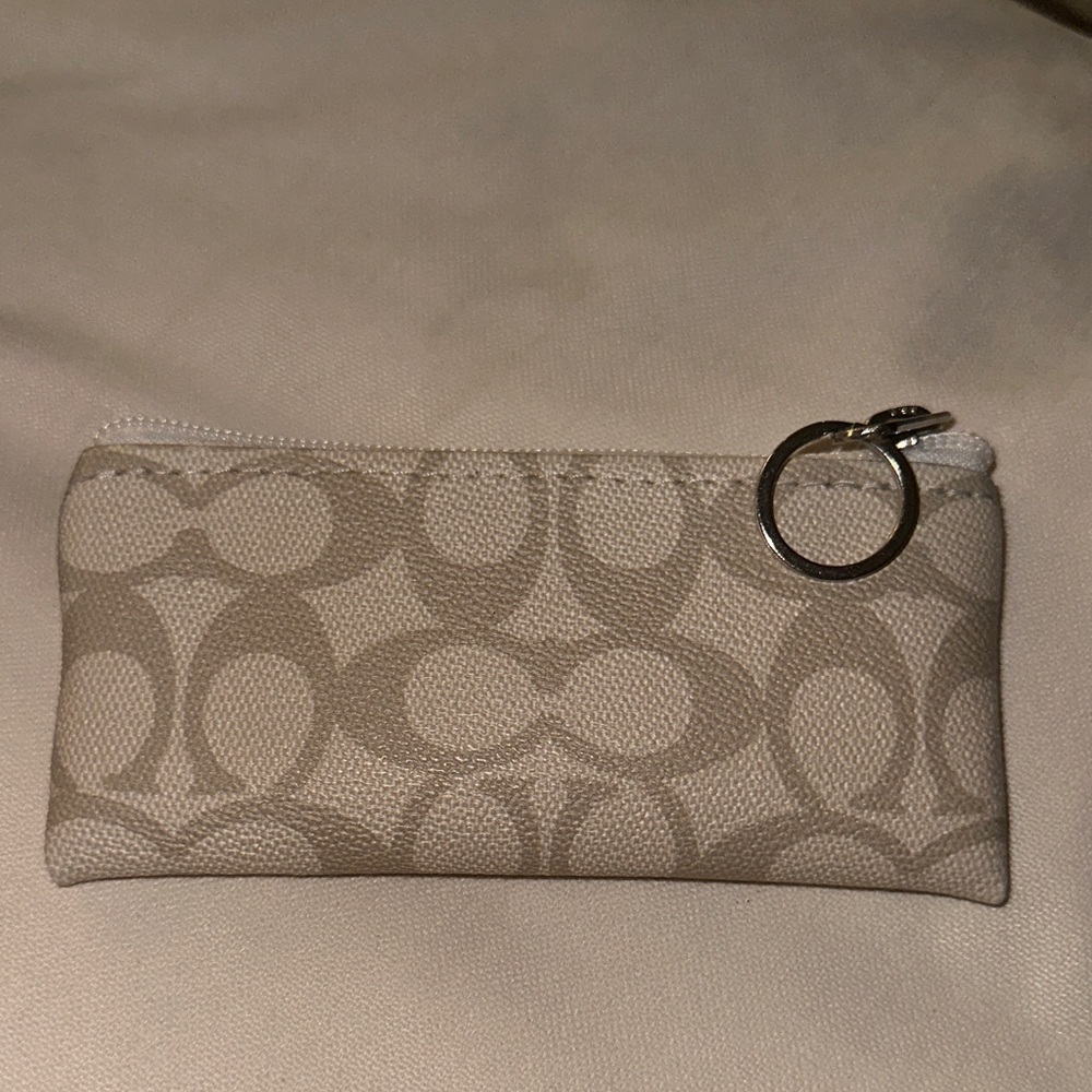 Coach Tan Signature Key Holder